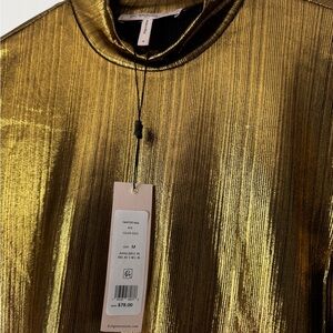 BDG Shiny Gold Long Sleeve Shirt